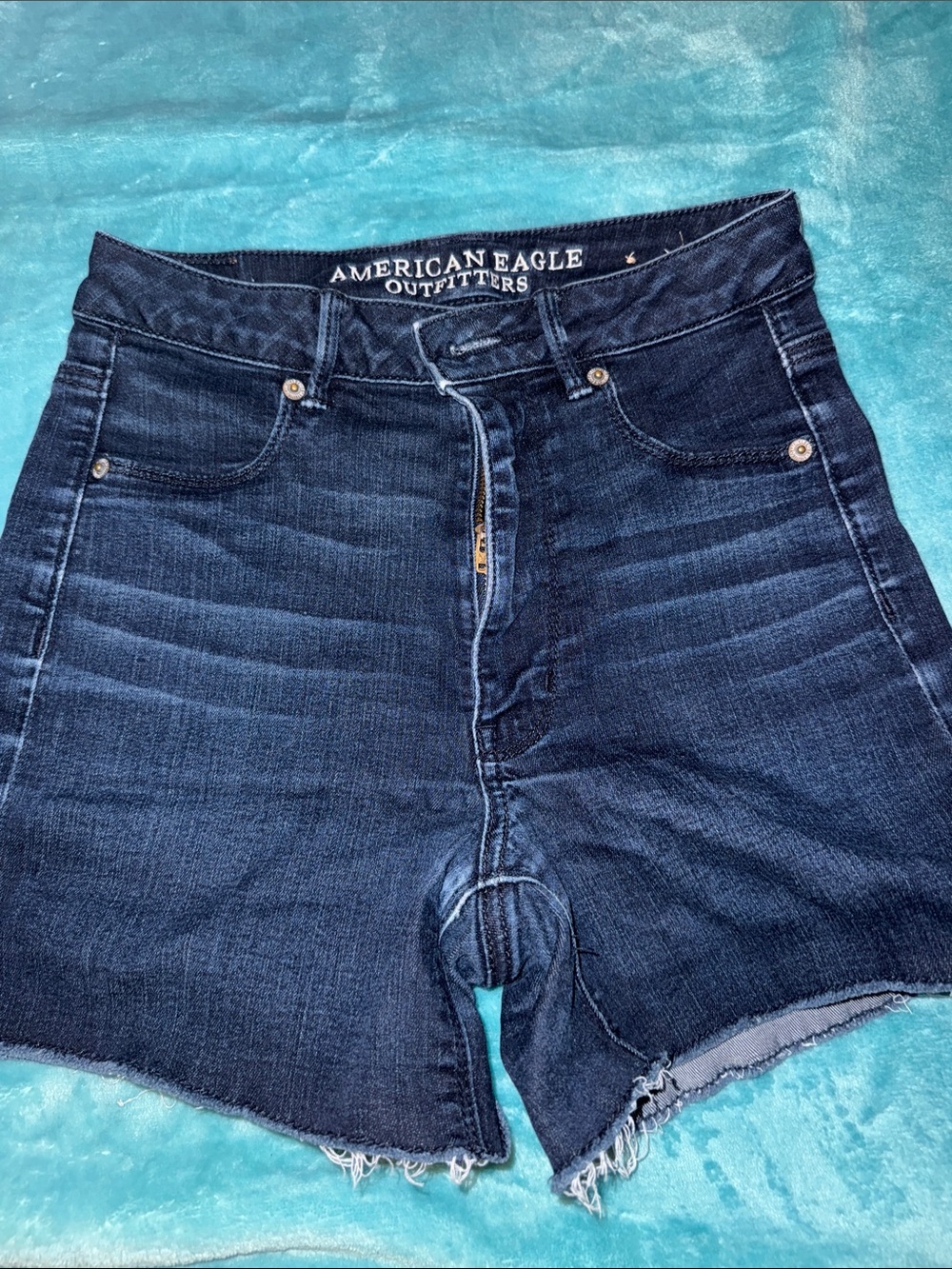 American Eagle Outfitters Dark Blue Denim Cutoff Shorts